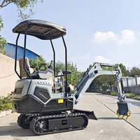 Mini-excavatrice de 1,2 tonne, excavatrice sur chenilles de 1,8 tonne, 1,5 tonne pour travaux de terrassement et de creusement, CE EPA EURO 5