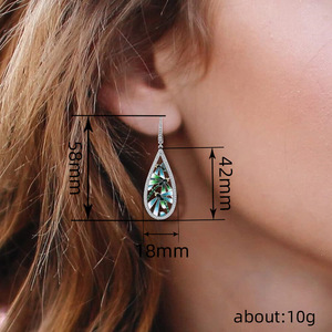 Orecchini a forma di libellula in smalto con zirconi, eleganti gioielli di design per donna - Product Image 5