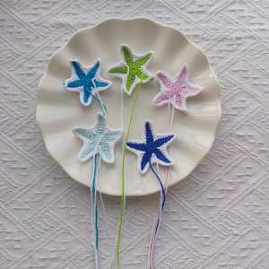 Costume d'étoile de mer pentagramme au crochet en gros-autocollants créatifs en tissu d'étoile de mer faits à la main pour la mode - Product Image 3