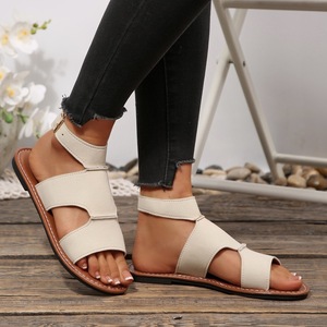 Women <b>Summer</b> New Hollow Out Flat Slip On Sandals Casual Outdoor Plus Size Beach <b>Ladies</b> Footwear - Product Image 2