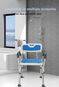 Silla de Ducha de Aleación de Aluminio con Altura Ajustable, Silla de Baño con Cojín para Personas Mayores - Product Image 2