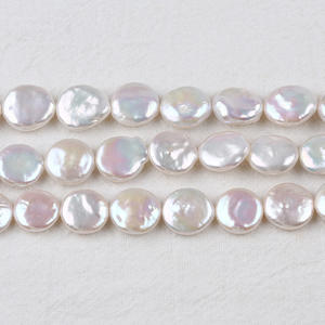 Strong Natural White Freshwater <b>Pearl</b> Baroque Button Bead 18cm12-13mm <b>Loose</b> DIY Material Jewelry Versatile Color Options - Product Image 1