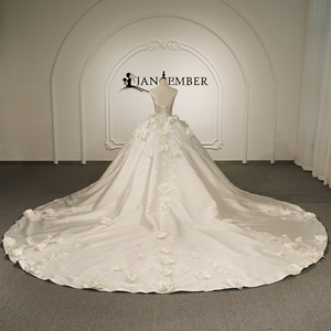 Vestido de Novia con Cuentas Gt26074, Corsé con Pedrería, Apliques Florales 3D, Vestido de Novia con Cola Larga, Jancember - Product Image 2