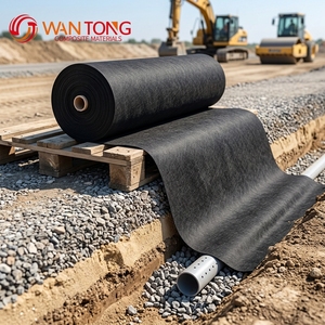 Géotextile non tissé <span class=keywords><strong>perméable</strong></span> en polypropylène/polyester, certifications ISO9001 ISO14001, pour la séparation des couches de sol et la construction routière - Product Image 1