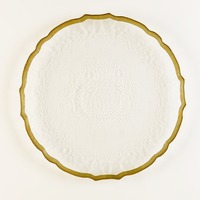13 pouces clair mariage or perle assiettes en verre chargeur assiettes ensemble pour la décoration de mariage