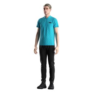 Oem Odm Sublimação Esportes Tee Piloto Manga Curta T Men 'S Waffle Zip Camisa Polo Collar Display Stand - Product Image 5