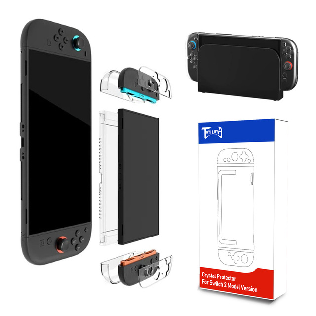 For Nintendo Switch 2 Protective Case for PC Transparent with Dock-Insert Capability for NS Accessories