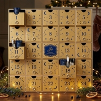 Boîte cadeau de Noël en carton doré de luxe personnalisée avec 24 compartiments tiroirs, boîte vide pour calendrier de l'avent, pour emballage de cadeaux