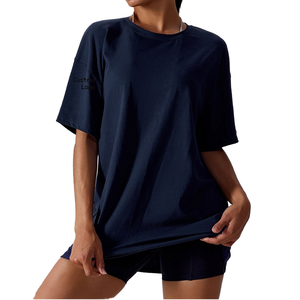 Camisetas de algodón para mujer al por mayor, personalizadas, lisas, de manga corta, informales, de color personalizado, ajustadas - Product Image 1