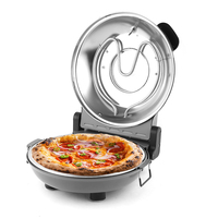 Four à pizza électrique rond multifonctionnel 1200W, antiadhésif, automatique, pour usage domestique