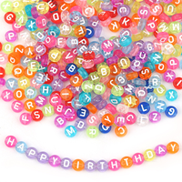 Perles de lettres en acrylique 7 mm, perles rondes alphabet, couleurs mélangées, pour la fabrication de bracelets, colliers, bijoux, artisanat fait main