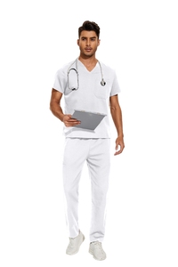 Uniformes médicaux unisexes, col en V, ensemble de gommage d'infirmière, vêtements de travail pour médecins d'hôpitaux, uniformes dentaires, tenues de chirurgie à jambes droites - Product Image 4