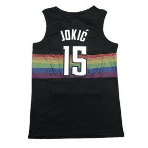 Broderie rétro personnalisée en gros <span class=keywords><strong>Denver</strong></span> <span class=keywords><strong>Nuggets</strong></span> # 55 # 27 # <span class=keywords><strong>Maillot</strong></span> de basketball sans manches en poly mesh pour homme, modèle 2026, pour le jeu transfrontalier - Product Image 4