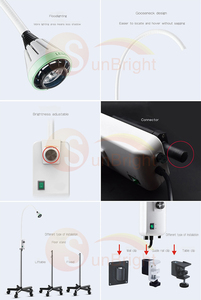 Lampe SUN-L02 électrique d'examen de clinique d'hôpital Lampe chirurgicale LED en plastique et métal avec support pour examens cliniques - Product Image 4