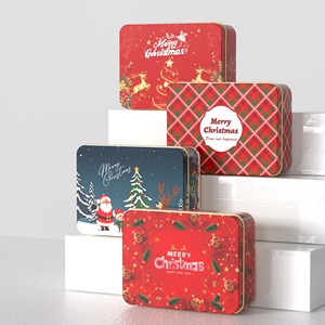 Boîte en fer blanc rectangulaire luxueuse pour cartes à jouer à dessert Chewing-gum Cookies Sandwiches Boîte en fer blanc rectangulaire pour Noël - Product Image 2