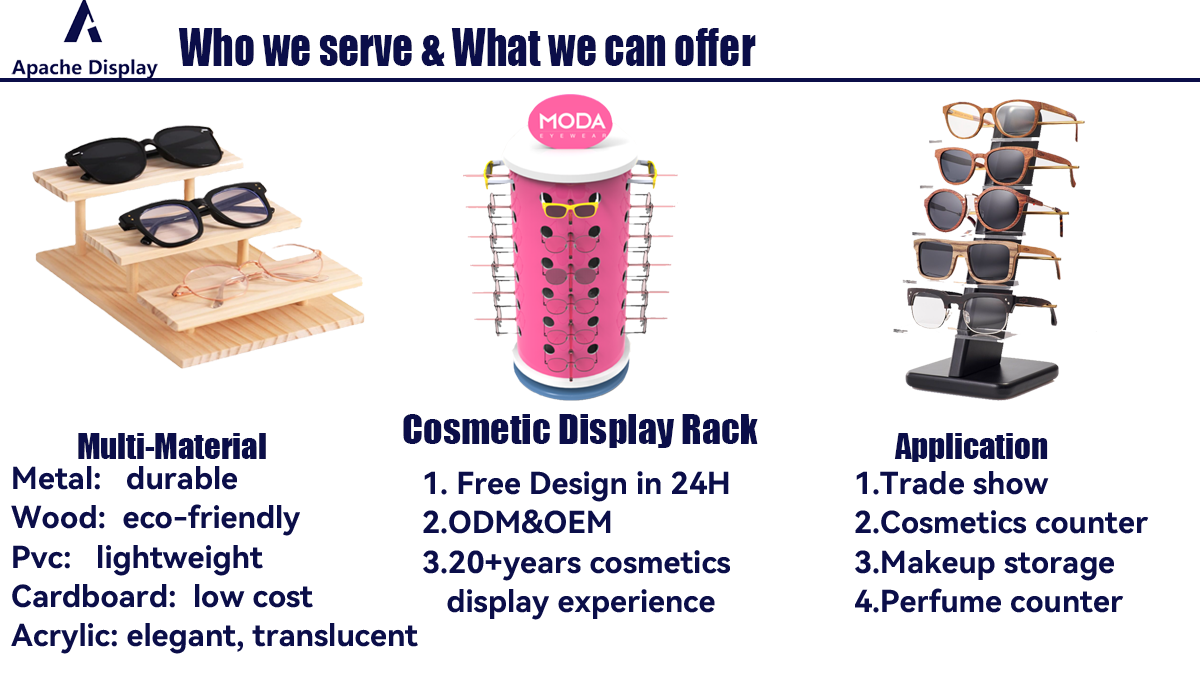 Custom Eyewear Rack for Optical Shop Luxury Glasses Sunglasses Display Stand Metal Acrylic Wood Retail Store Branded Unit Apache — view 4
