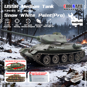 COOLBANK <span class=keywords><strong>Tanque</strong></span> RC Soviético <span class=keywords><strong>T</strong></span>-<span class=keywords><strong>34</strong></span>/85 a Escala 1/16 con Accesorios Modificables, Función de Batalla por Infrarrojos, Modelo para Coleccionistas - Product Image 2