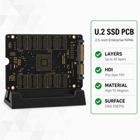 Produsen PCB SSD Any-Layer HDI 40 Lapisan U.2 2.5 Inch Enterprise NVMe Kustom Laminasi Kecepatan Tinggi ENIG Permukaan Perakitan PCBA
