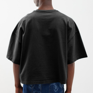 T-shirt en coton 240 g/m² vierge délavé à l'acide, coupe carrée et courte pour homme – Essentiels du fabricant de t-shirts lourds - Product Image 2