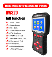 KW320 Motor de coche automotriz Smog Check OBD2 escáner de diagnóstico con un clic I/M VIN DTC