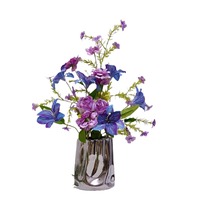 Filet de fleurs artificielles transparentes violettes Monet Garden pour la décoration de cartes photo, de fenêtres et la création de paysages DIY