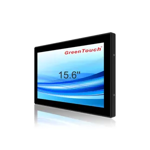 Widescreen Display IP65 Waterproof 15.6 Inch Touch Screen Monitor With HD-MI VGA USB DVI Interface
