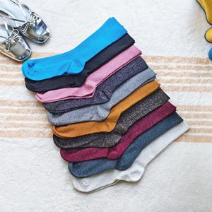 <span class=keywords><strong>Chaussettes</strong></span> empilées à la cheville en polyester/nylon respirant, style Mori vintage, or et argent, double aiguille, soie, argent brillant, <span class=keywords><strong>chaussettes</strong></span> oignon - Product Image 1