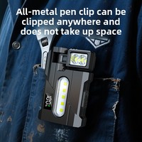 Mini lampe torche LED rechargeable multifonctionnelle transfrontalière en ABS, ultra-lumineuse, ultra-légère et portable pour situations d'urgence
