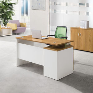 Modern tek ofis masası masa 1.4m basit beyaz meşe Finish ekonomik ev ofis mobilyaları - Product Image 4
