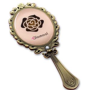 Old Fashion Decorative Hand Held Bronze Vintage Antique Vanity Cosmetic Compact Makeup Mirror - Product Image 1