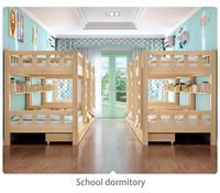Lit superposé en bois de haute qualité et durable pour enfants, lit double en bois pour la maternelle, en vente