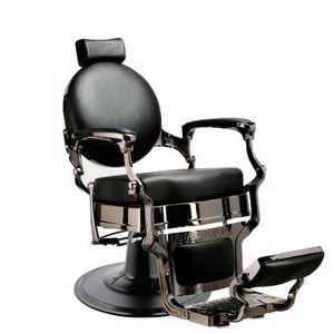 Fauteuil de Barbier Traditionnel en Métal, Chaise de Salon Noire Rembourrée pour Salon de Coiffure et Studio de Beauté - Product Image 2