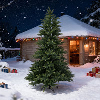 Sapin de Noël artificiel floqué pré-éclairé et pré-décoré sur le thème des bonbons à la menthe