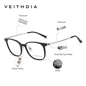 Veithdia Square Optical <b>Eyeglasses</b> <b>Frame</b> Pure Titanium Alloy Unisex Full-<b>Frame</b> Lightweight 7109 - Product Image 3