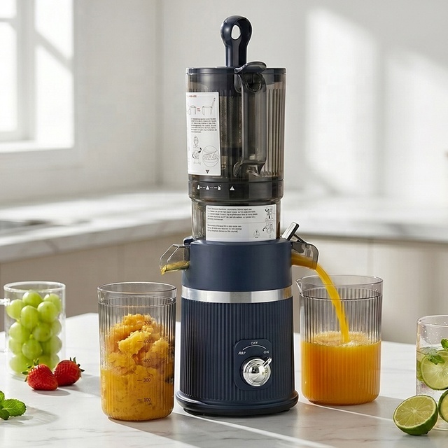 HGM Electric 4.35 Inch Wide Feed Chute High-Yield Whole Fruits Vegetables Juicer Extractor Machine Easy Clean Cold Press