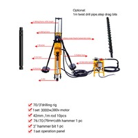 HQD HQJ HQF Rock Drill Prix d'usine Appareil de forage portable DTH Mining pneumatique Petite machine de forage rotative