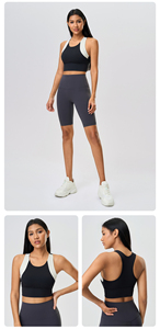 Nuevas Camisetas Deportivas de Yoga <span class=keywords><strong>con</strong></span> Logotipo Personalizado, Top Deportivo Ajustado <span class=keywords><strong>con</strong></span> Contraste de Color, <span class=keywords><strong>Tirantes</strong></span> Anchos, Transpirable, Elástico, <span class=keywords><strong>con</strong></span> Relleno - Product Image 3