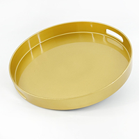 Plateau de service décoratif de forme ronde avec poignées, style minimaliste, plateau de service pour le petit-déjeuner, plateau de service de cuisine, plateau décoratif