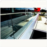 Rampe en verre avec canal en aluminium Daiya, LED intégrée, balustrade en verre trempé