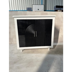 Nuevo diseño moderno aparador Negro Estilo nórdico pantalla Natural madera y hierro sala de estar gabinete de almacenamiento de la India - Product Image 1