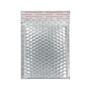 Enveloppes à bulles aluminisées argentées autocollantes, sacs de courrier épaissis avec impression de logo, 100% matériau recyclé - Product Image 2