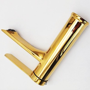 Gold Zinc Alloy Single Hole Basin Faucet Modern Design Single Handle <b>Deck</b> Mounted 18cm Height - Product Image 2