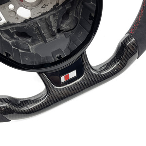 <span class=keywords><strong>Volante</strong></span> Deportivo de Fibra de Carbono Estándar para Audi A4B8S, Línea Roja Semi-Turned, Sin Botones, Sin Levas, Parte Inferior Derecha - Product Image 4