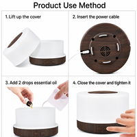 Diffuseur d'huiles essentielles ultrasonique à grande capacité, grain de bois blanc, humidificateur aromatique, 7 couleurs LED, brume silencieuse, minuterie