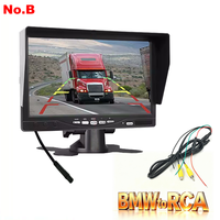 Monitor de Coche de 7 Pulgadas con 2 Entradas de Video, TFT HD Digital para Cámara de Visión Trasera, Estacionamiento y Reversa