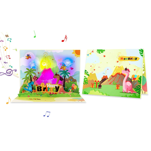 Carte de vœux musicale pop-up <span class=keywords><strong>d</strong></span>'anniversaire avec lumière LED, carte 3D qui joue la <span class=keywords><strong>chanson</strong></span> Joyeux Anniversaire, cadeau idéal pour les amis avec enveloppe - Product Image 6