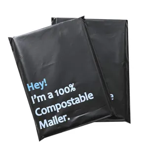 Durable 100% biodegradable sustainable cornstarch compostable eco friendly wholesale extra strong custom print clear apparel bag