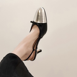 Escarpins pour femme en cuir <span class=keywords><strong>de</strong></span> vache véritable, à bout pointu, avec nœud, talon chaton, semelle intérieure en peau <span class=keywords><strong>de</strong></span> mouton souple, pour le bureau - Product Image 5