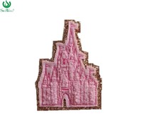 Patchs en chenille thermocollants ou à coudre personnalisés de haute qualité, brodés de sequins, patchs en tissu éponge mignons et scintillants pour la décoration de chapeaux, vente en gros