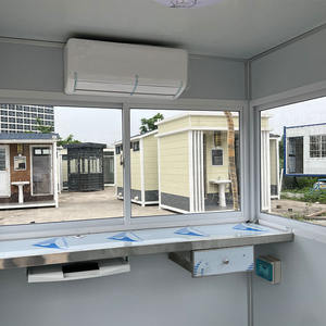 2024 nuevo diseño cabina de seguridad portátil 2*2M caja de centinela gris con ruedas estilo Industrial cabañ<span class=keywords><strong>a</strong></span> de protección de acero para seguridad - Product Image 5